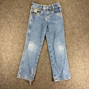 Cinch Boys Jeans Blue Denim Cowboy Western Ripped Distressed Size 5S